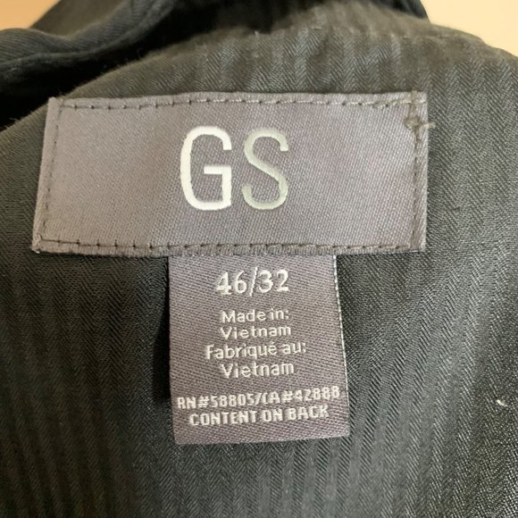 GS Dress Slacks Flat Front Trouser Relaxed Black Office Work Men's Size 46 - Picture 8 of 9